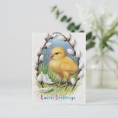 Ostergrüße Vintag Gelbe Kiche Feiertagspostkarte (Stehend Vorderseite)