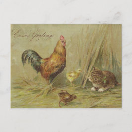 Ostergrüße Vintage Chicks Katzenbenutzerdefinierte Feiertagspostkarte