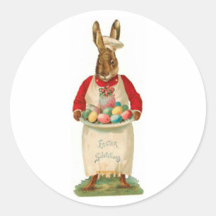 Ostergrüße Vintage Runder Aufkleber