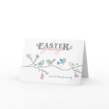 Ostergrüße Watercolor-Vögel auf Limb