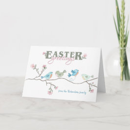 Ostergrüße Watercolor-Vögel auf Limb Karte