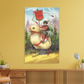 OstergrüßePrinz auf einem Kick Leinwanddruck (Insitu (Wohnzimmer))