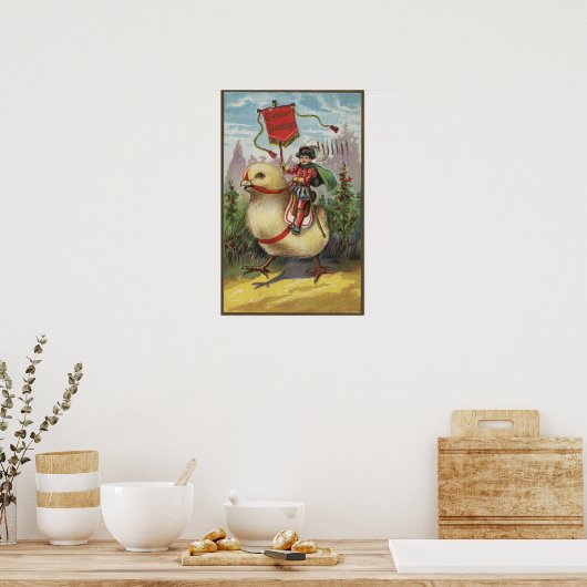 OstergrüßePrinz auf einem Kick Poster (Küche)