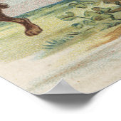 OstergrußKaninchen von einem dekorierten Ei Poster (Ecke)