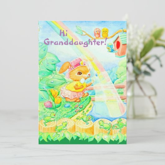 Ostergrußkarte der Enkelin Feiertagskarte (Stehend Vorderseite)