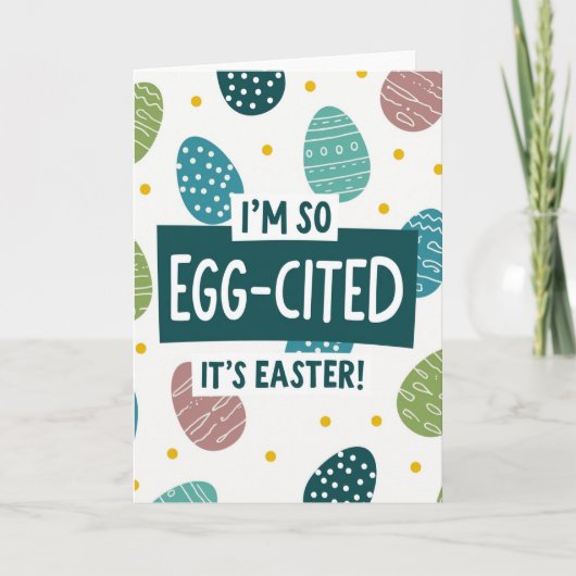 Ostergrußkarte Eggcited Karte (Vorderseite)