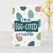 Ostergrußkarte Eggcited Karte (Gelbe Blume)