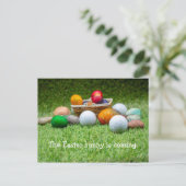 Ostergrußkarte zum Golfen zu Ostern Postkarte (Stehend Vorderseite)