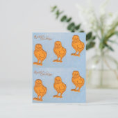 Ostergrußstämme in Blau Feiertagspostkarte (Stehend Vorderseite)