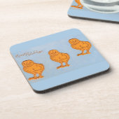 Ostergrußstämme in Blau Getränkeuntersetzer (Linke Seite)