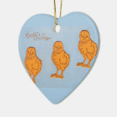 Ostergrußstämme in Blau Keramik Ornament (Links)