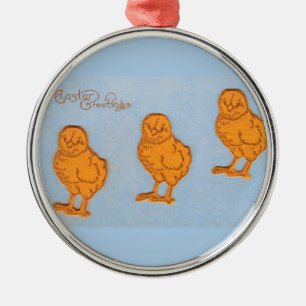 Ostergrußstämme in Blau Ornament Aus Metall