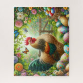 Osterhahn im Bauernhausstil Puzzle (Vertikal)
