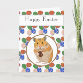 OsterHamster mit Schokoladeneiern bearbeitbar Feiertagskarte