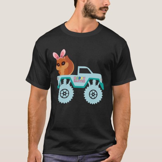 Osterharter Drache Sonniges Reiten Monster Truck T-Shirt (Vorderseite)