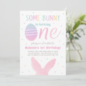 Osterhase 1. Geburtstag Party Einladung (Stehend Vorderseite)