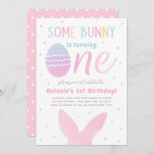 Osterhase 1. Geburtstag Party Einladung (Vorne/Hinten)