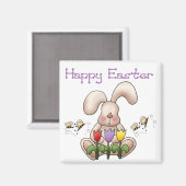 Osterhase 2 - Happy Ostermagnet Magnet (Vorderseite/Rückseite)