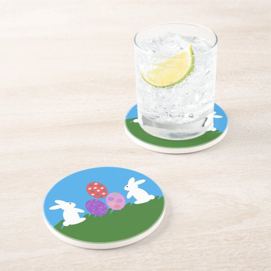 Osterhase 2 Untersetzer (Seite)