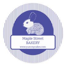 Osterhase auf blauem Streifen - Business-Label