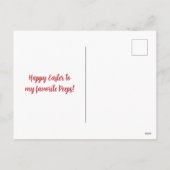 Osterhase auf der Eierjagd Feiertagspostkarte (Rückseite)