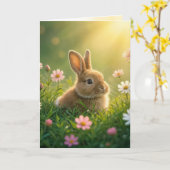 Osterhase auf der Frühjahrswiese Karte (Gelbe Blume)