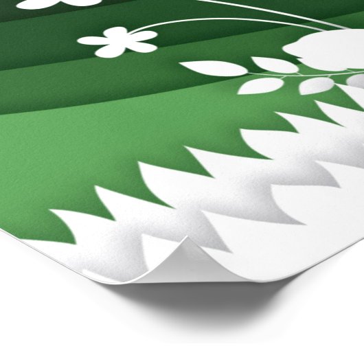 Osterhase auf der Wiese, grün, rot, Quelle Natur Poster (Ecke)