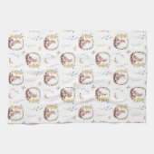 Osterhase auf einem Nest von Eiern Geschirrtuch (Horizontal)