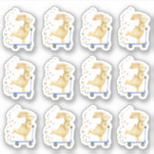 Osterhase auf einem Scooter Aufkleber (Vorderseite)