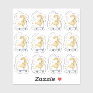 Osterhase auf einem Scooter Aufkleber