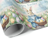 Osterhase auf einer Wiese Geschenkpapier (Rolleneckpunkt)