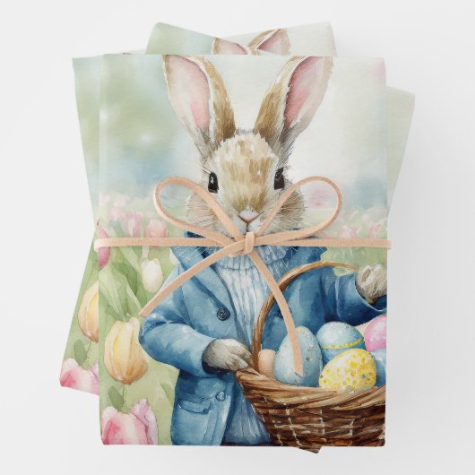 Osterhase auf einer Wiese Geschenkpapier Set (Beispiel)