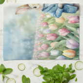 Osterhase auf einer Wiese Geschirrtuch (Gefaltet)