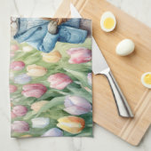 Osterhase auf einer Wiese Geschirrtuch (Viertel Falte)