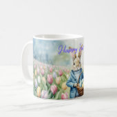 Osterhase auf einer Wiese Kaffeetasse (Vorderseite Links)