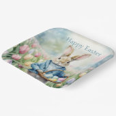 Osterhase auf einer Wiese Pappteller (Gewinkelt)