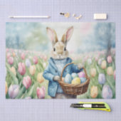 Osterhase auf einer Wiese Seidenpapier (Handwerk)