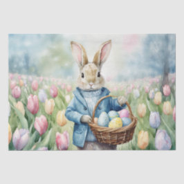 Osterhase auf einer Wiese Seidenpapier