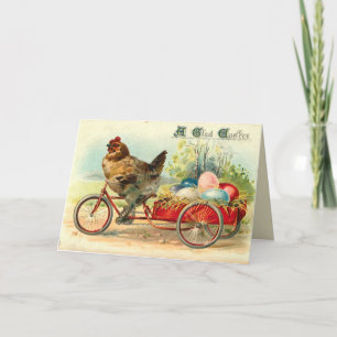 Osterhase auf Fahrrad Ostern Feiertagskarte