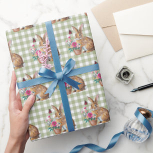 Osterhase auf Gingham Geschenkpapier