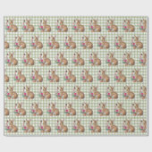 Osterhase auf Gingham Geschenkpapier (Flach)