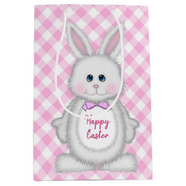 Osterhase auf Ginhgam Mittlere Geschenktüte