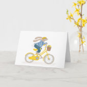 Osterhase auf ihrer Fahrradkarte Karte (Gelbe Blume)