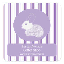 Osterhase auf Lila Streifen - Business-Label