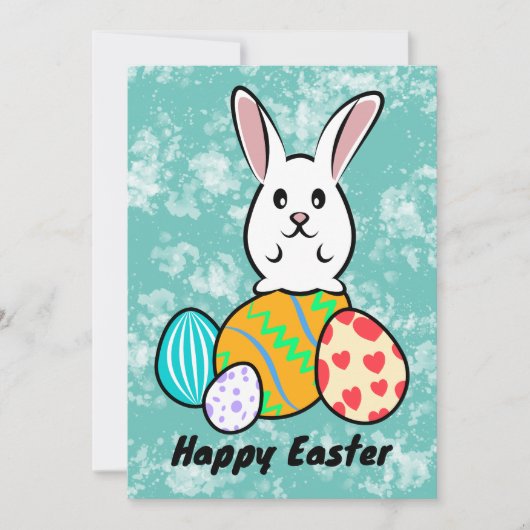 Osterhase auf Ostereiern (Vorderseite)