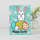 Osterhase auf Ostereiern (Stehend Vorderseite)