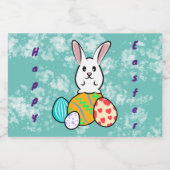 Osterhase auf Ostereiern Alkoholflaschenetikett (Einzelnes Label)