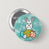 Osterhase auf Ostereiern Button (Vorne & Hinten)