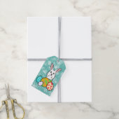 Osterhase auf Ostereiern Geschenkanhänger (Mit Garn)