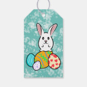 Osterhase auf Ostereiern Geschenkanhänger (Rückseite)